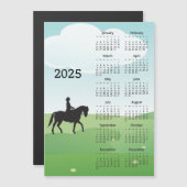 Horseback équitation 2025 Calendrier Carte magnéti (Devant / Derrière)