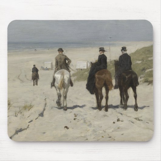 Horseback Ride langs het strand - Art Mousepad Muismat (Voorkant)