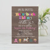 Horseback Riding Birthday Party Invitation Kaart (Staand voorkant)