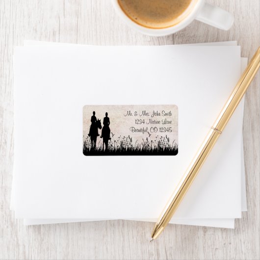 Horseback Riding Couple Equestrian Address Etiket (Insitu)