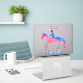 Horseback Riding Custom-Cut Vinyl Sticker (Laptop op bureau)