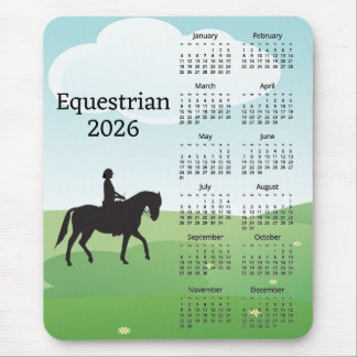 Horseback Riding Design 2026 Calendar Mouse Pad Muismat