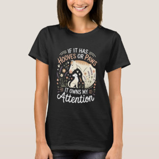 Horseback Riding for Horse Rider Cute Dog & Horse  T-shirt