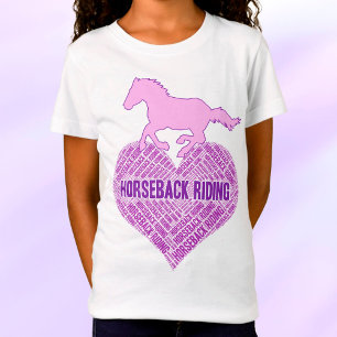Horseback Riding Heart met Wilde Pony T-Shirt