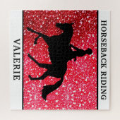 Horseback Riding Horse & Rider Hearts Puzzle (Horizontal)