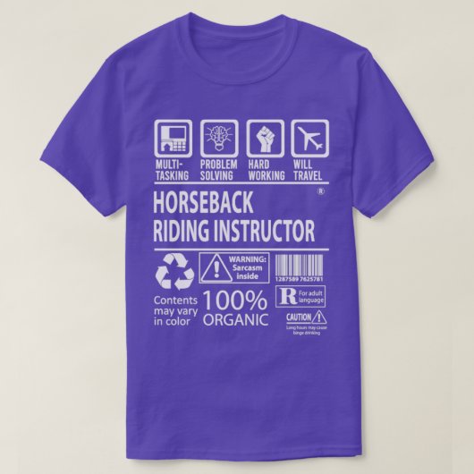 Horseback Riding Instructor MultiTasking Certified T-shirt (Design voorkant)
