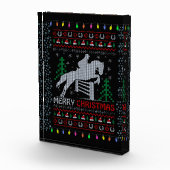 Horseback Riding Jumping Merry Kerstmis Fotoblokken (Rechts)