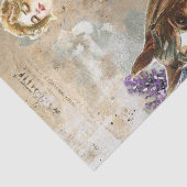 Horseback Riding Lady Floral-ontkoppeling Tissuepapier (Detail)