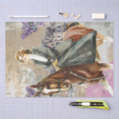 Horseback Riding Lady Floral-ontkoppeling Tissuepapier (Craft)