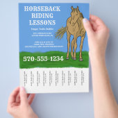 Horseback-ringlessen, het instappen van paarden flyer (Hand)