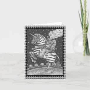 HORSEMAN CLOWN SANS TÊTE, ZEBRA CARTE DE REMARQUE 