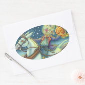 HORSEMAN SCARECROW & MULE STICKERS Oval (Enveloppe)