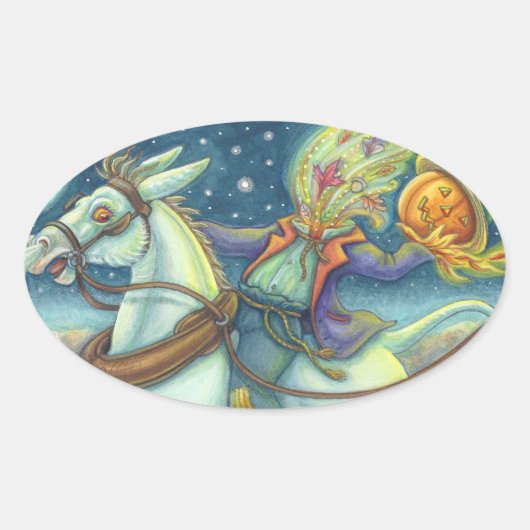 HORSEMAN SCARECROW & MULE STICKERS Oval (Devant)