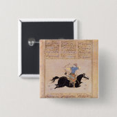 Horseman tekent zijn buis vierkante button 5,1 cm (Voorkant /achterkant)