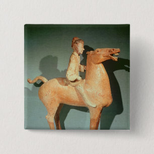 Horseman, uit Xianyang, Shaanxi Vierkante Button 5,1 Cm