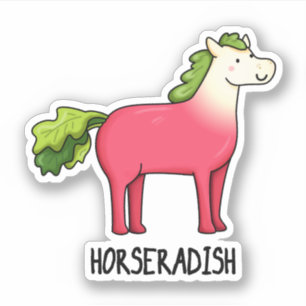 Horseradish Funny Horse Pun Sticker
