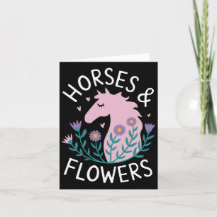 Horses & Flowers - Paard Tiener Paardenliefheb Kaart