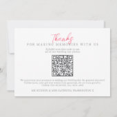 Horses and roses monogram wedding Photos QR Code Bedankkaart (Achterkant)