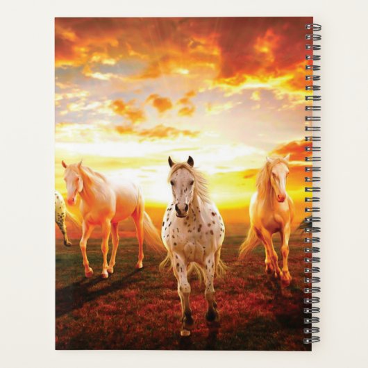 Horses at sunset throw pillow (Dos)