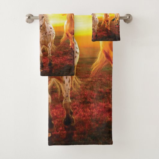 Horses at sunset throw pillow (En situation)