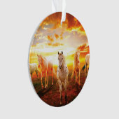 Horses at sunset throw pillow (devant)