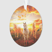 Horses at sunset throw pillow (devant)