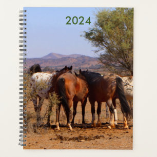 Horses chuchotant année planificateur 2024