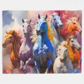 Horses Fleece Deken (Voorkant (Horizontaal))