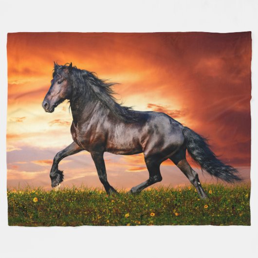Horses Fleece Deken (Voorkant (Horizontaal))
