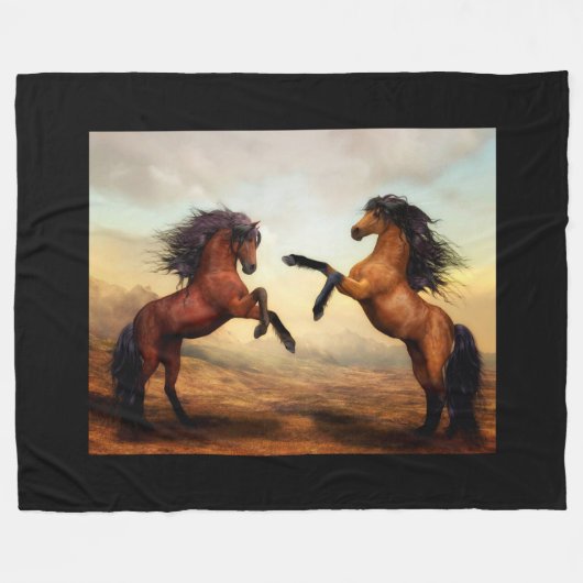 Horses Fleece Deken (Voorkant (Horizontaal))