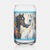  Horses framed in flowers  Blikvorm Glas (Voorkant)