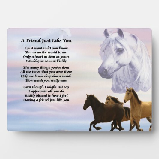 Horses Friend Poem Plaque (Devant)