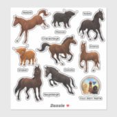 Horses Highland Cows Farm Custom-Cut Vinyl Sticker (Feuille)