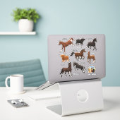 Horses Highland Cows Farm Custom-Cut Vinyl Sticker (Ordinateur portable sur le bureau)