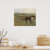 Horses in a Meadow - Edgar Degas Fine Art Poster (Cuisine)