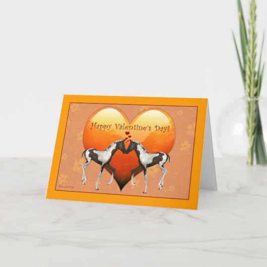 Horses in Love Valentijnsdag Kaart (Voorkant)