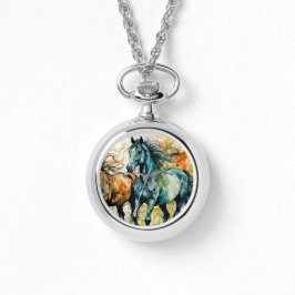Horses in the Pasture Horloge
