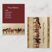HORSES/MARS EN FOALS Brown Visitekaartje (Voorkant / Achterkant)