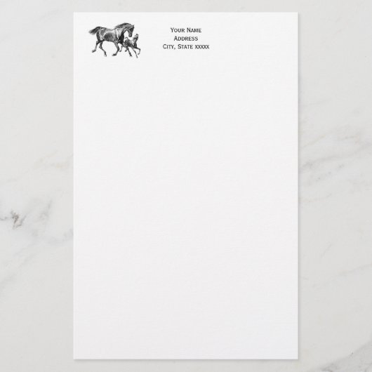 Horses Moeder Foal Writing Paper Briefpapier (Voorkant)