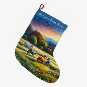 Horses on Farm Grote Kerstsok (Voorkant (Hangend))