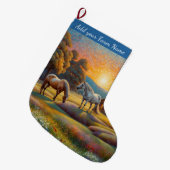 Horses on Farm Grote Kerstsok (Voorkant (Hangend))