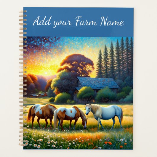 Horses on Farm Wildflower Meadow Planner (Voorkant)