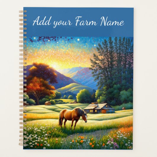 Horses on Farm Wildflower Meadow Planner (Voorkant)