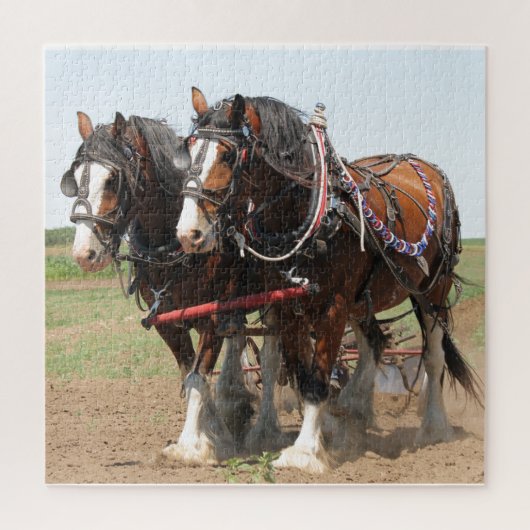 Horses Plowing Legpuzzel (Verticaal)