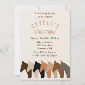 Horses Silhouette Birthday Invitation Kaart (Voorkant)