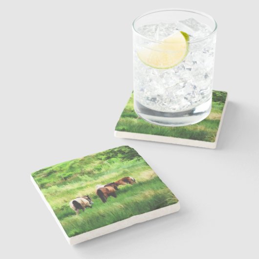 HORSES STENEN ONDERZETTER (Zijkant)