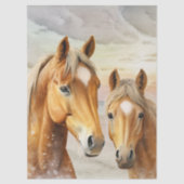 Horses Sunset Beach Scene Background Tissuepapier (Voorkant)