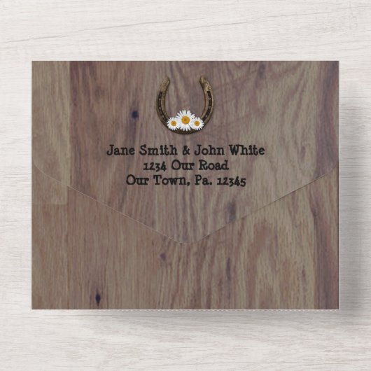 Horseshoe All In One Trouwuitnodiging All In One Uitnodiging (Achterkant)