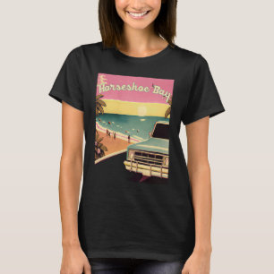 Horseshoe Bay Retro strand vakantie souvenir surfe T-shirt