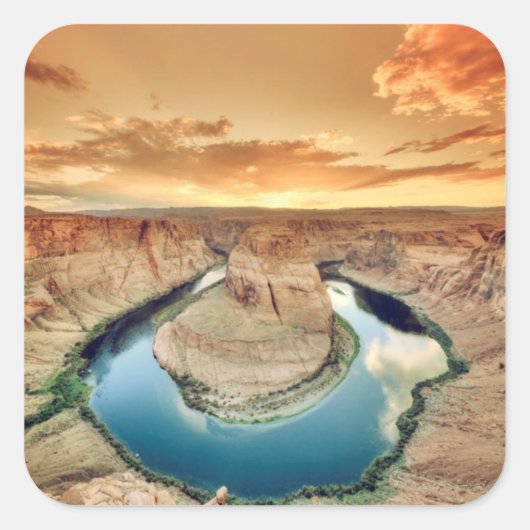 Horseshoe Bend Caynon Vierkante Sticker (Voorkant)